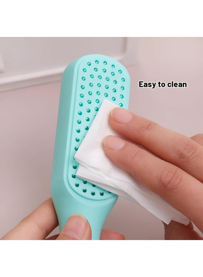 فرشاة شعر ذكية مضادة للكهرباء الساكنة مع تنظيف ذاتي – مشط لفك التشابك وتدليك فروة الرأس، تصميم قابل للسحب لتنعيم الشعر وتقليل الهيشان، مناسبة للشعر الجاف والمبلل (لون عشوائي – قطعة واحدة) - Image 4