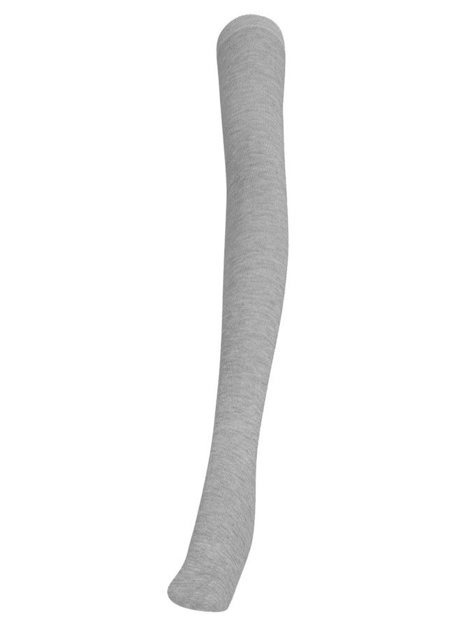 MUKHAKSH (Pack of 1 Pair Girls Kids Cotton Thigh High Thigh Length upto the thigh Mid Thigh Long Melange Grey Stocking Socks, 15-16 Years