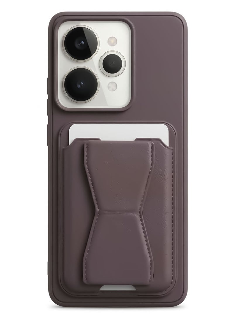 Leather back cover with card wallet Foldable Shockpoof Case compatible with Realme 15 Pro /Realme 15 (Brown) - Image 1