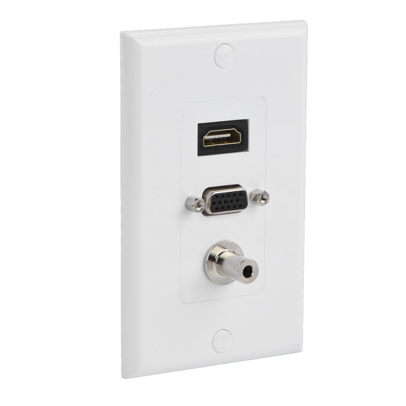 3 In 1 Audio Video Socket: Flame Retardant ABS, Easy Installation - High Transmission Speed Multimedia Panel for Engineering Wiring - Image 4