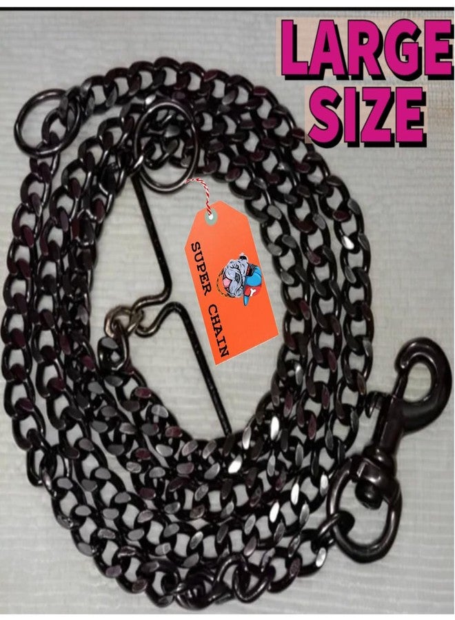 SUPER CHAIN Black Heavy Weight Diamond Cut Heavy Duty Black (Large) Dog Chain 160 cm Dog Chain Leash (Black) - Image 2