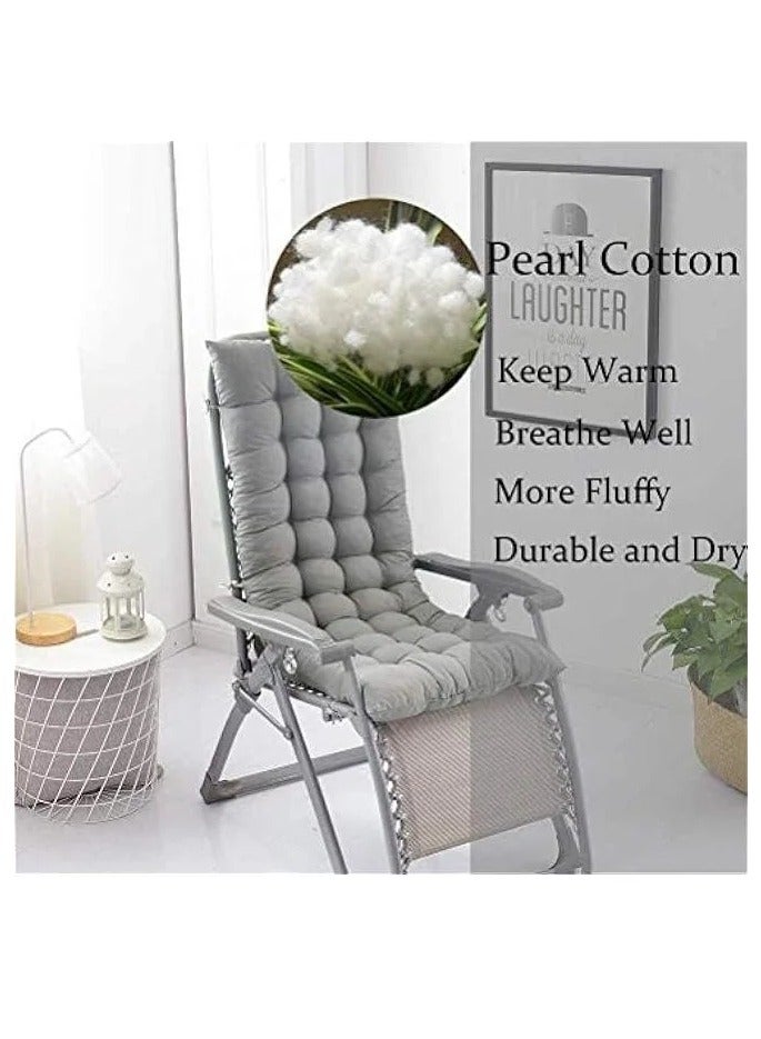 Lounge Chair Cushion Pad,Thickened Patio Garden Indoor Outdoor Rattan Recliner Portable Sustainable Sun Lounger Cushion,Window Seat Mattress Gray 48x120cm(19x47inch)  - Image 2