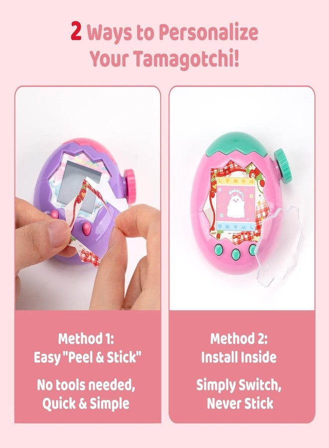 BUBBLELOGUS Strawberry Bubble Protective Case for Tamagotchi Paradise, Soft TPU Silicone Cover with Faceplate, Flower Shaped Zoom Dial Cap & Charms Set, Anti-Scratch & Waterproof (Red) - Image 3