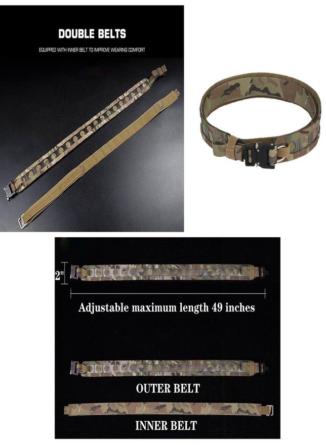 JFFCESTORE Tactical Belts for Men: Quick Release Buckle Battle Molle Outer Belt with Inner Belt - Fixed, Anti-Slip (Green) - Image 5