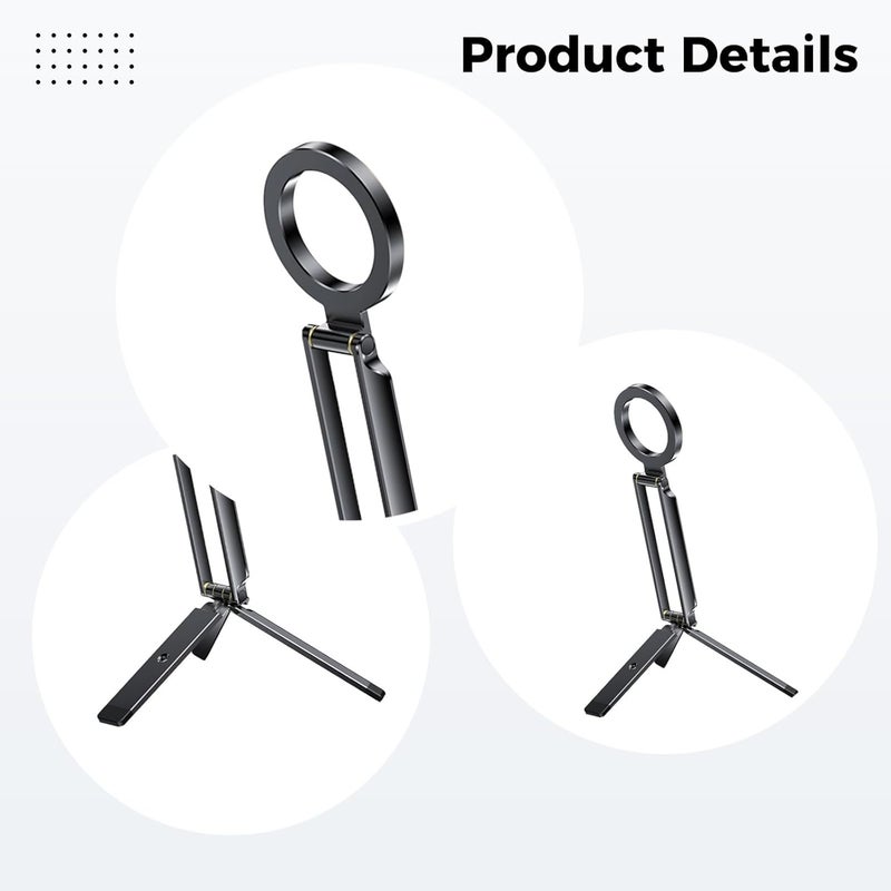 Aluminum Alloy Phone Tripod, Portable, Foldable, Includes Strong Attachment Force Ring, Compatible with iPhone - Image 5
