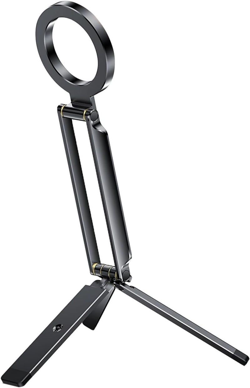 Aluminum Alloy Phone Tripod, Portable, Foldable, Includes Strong Attachment Force Ring, Compatible with iPhone - Image 1