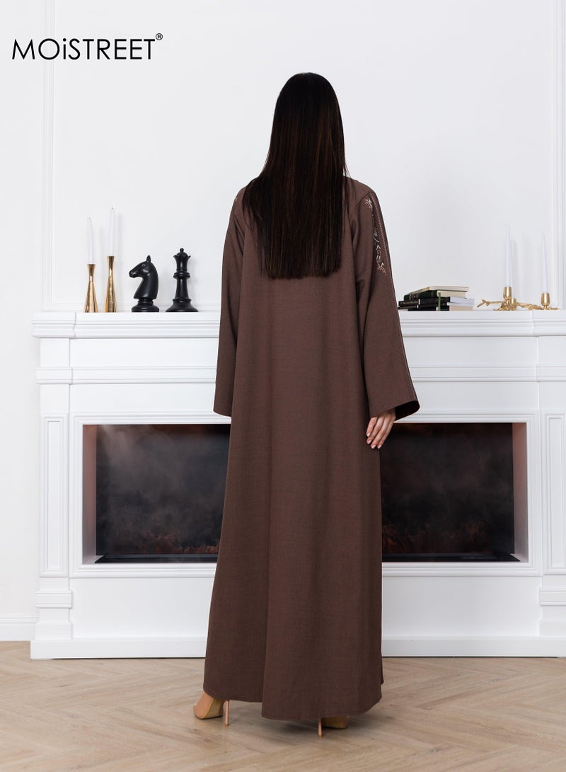 مويستريت عباية مطرزة ميلانج - Image 4