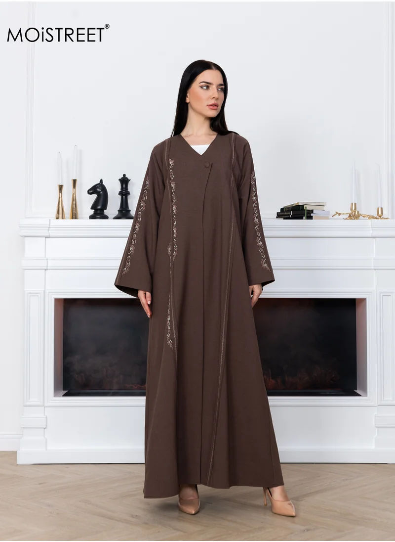 Moistreet MOiSTREET Melange Embroidery Abaya