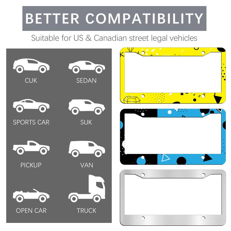 OKBA 10 pcs Sublimation License Plate Frame Blanks,White Metal Aluminum Tag, DIY Custom Picture Design for tag Frame (12.2x6.3x0.04in) - Image 5