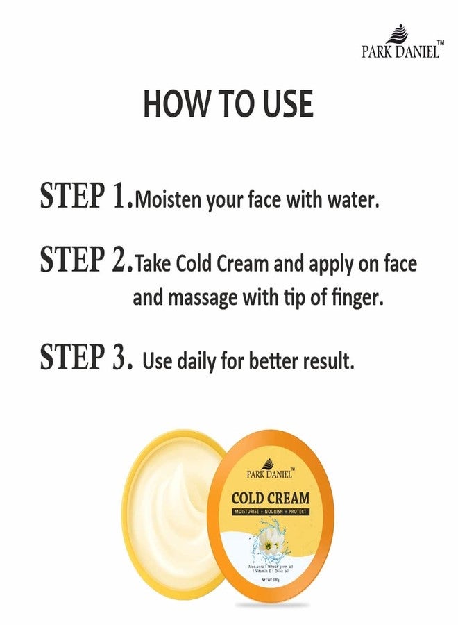Park Daniel Light Moisturizing Cold Cream Non-Sticky Nourishing Cold Cream with Olive Oil & Vitamin E for winter | Eliminates Dryness & Deeply Nourished Pack of 2 of 100 Grams (200 Grams) - Image 4