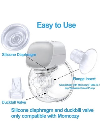 9 Pack Breast Milk Pump Inserts 13/15/17/19/21mm Compatible with Momcozy Wearable Breast Pump, for TSRETE/Spectra/Medela 24mm Shields, Include Silicone Diaphragm&Duckbill Valve - view 5