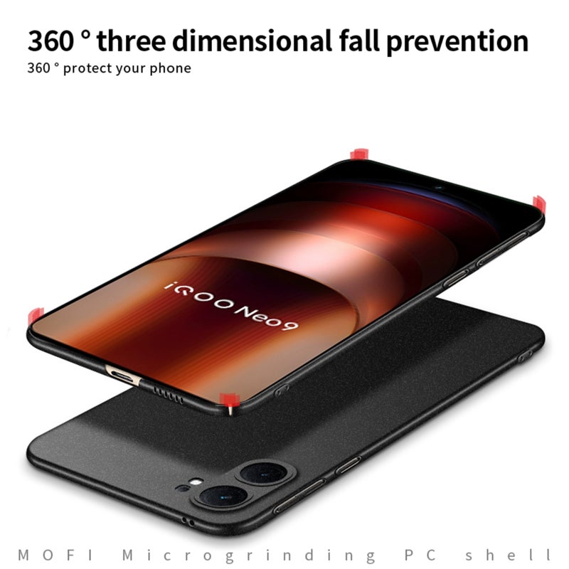 BURAQ Case Cover For vivo iQOO Neo9 / Neo9 Pro MOFI Fandun Series Frosted PC Ultra-thin All-inclusive Phone Case(Red) - Image 3