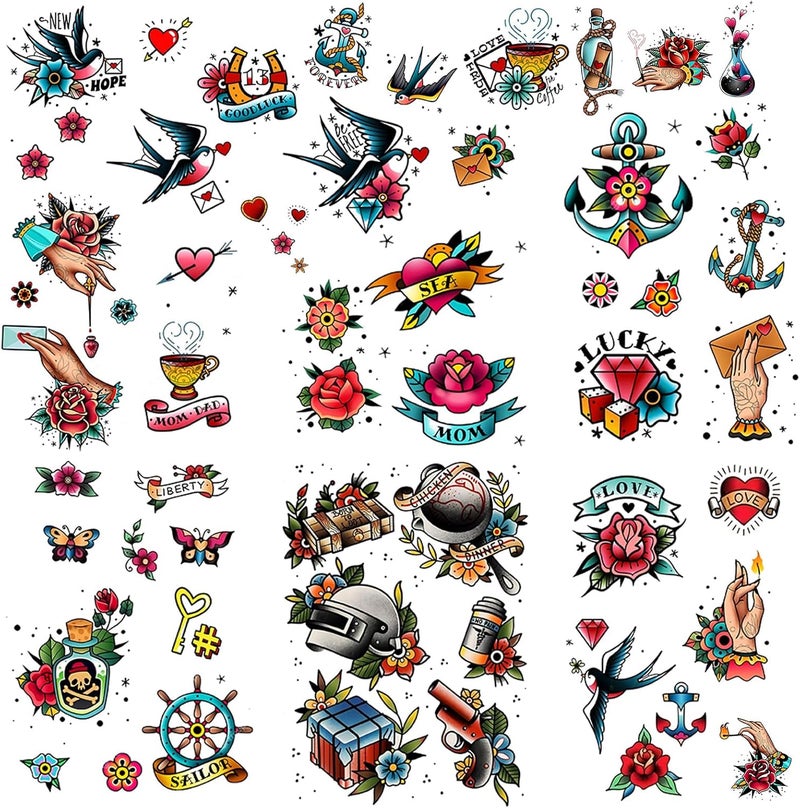 Roarhowl 51 tattoo setsAmerican retro tattoos retro and innovative designs beautiful small tattoos temporary tattoos for adults and kids