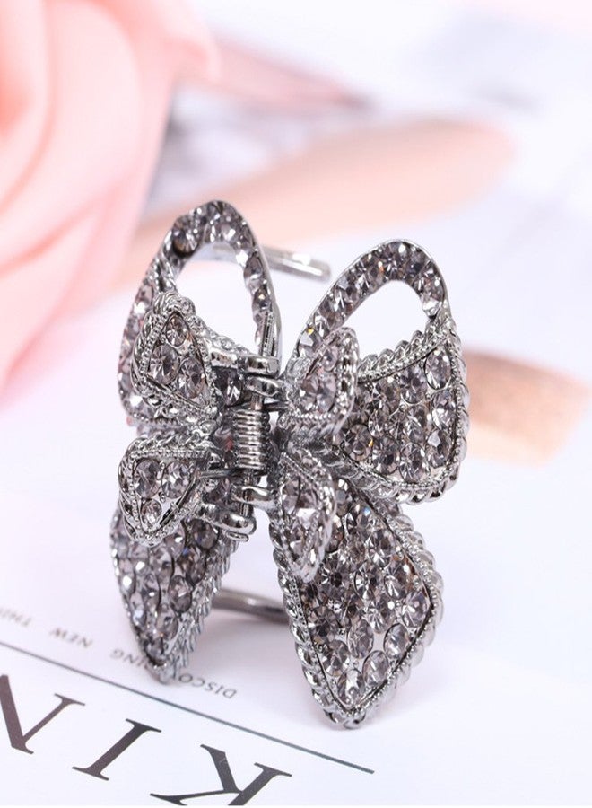 Ruihfas 3Pcs Retro Crystal Rhinestone Butterfly Bangs Clip Bow Hair Claw Gripper for Girls Women 0.78×1.38 inch - Image 3