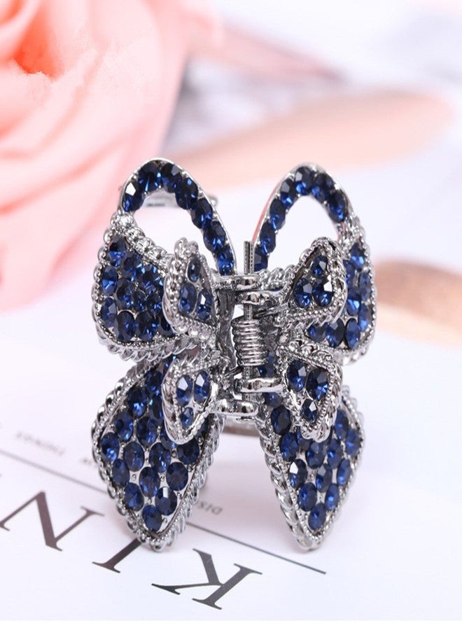 Ruihfas 3Pcs Retro Crystal Rhinestone Butterfly Bangs Clip Bow Hair Claw Gripper for Girls Women 0.78×1.38 inch - Image 2