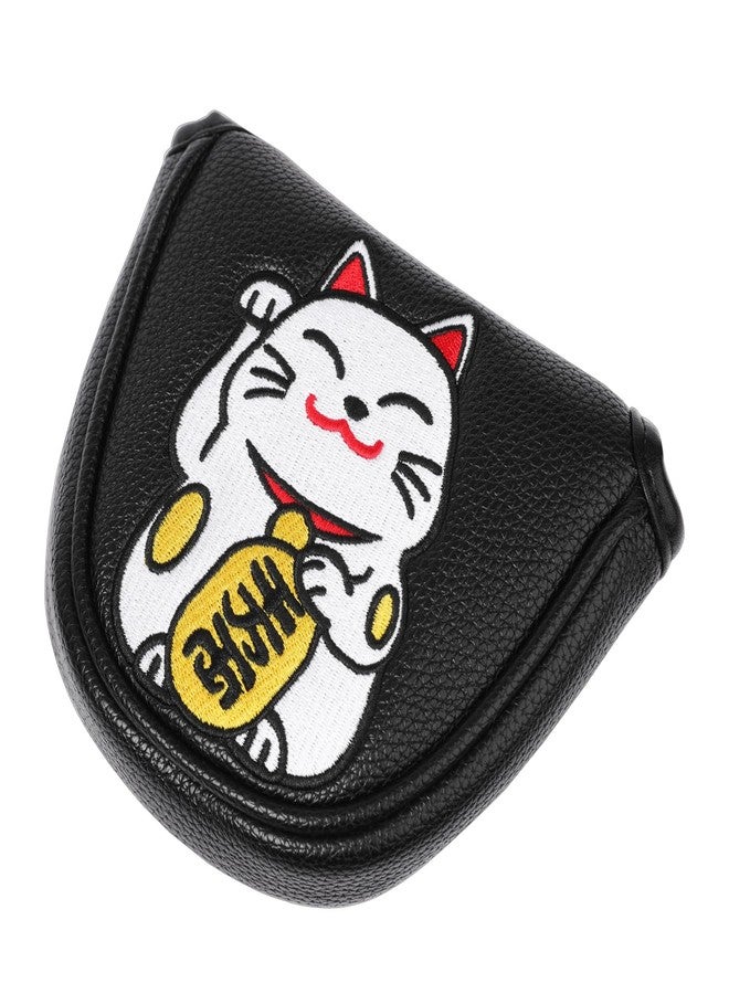 SHABIER Black Golf Mallet Putter Headcover with Maneki-Neko Lucky Cat Design for Mallet Headcover - Image 5
