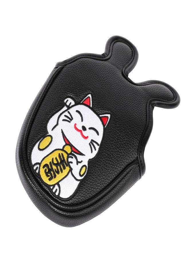SHABIER Black Golf Mallet Putter Headcover with Maneki-Neko Lucky Cat Design for Mallet Headcover - Image 3