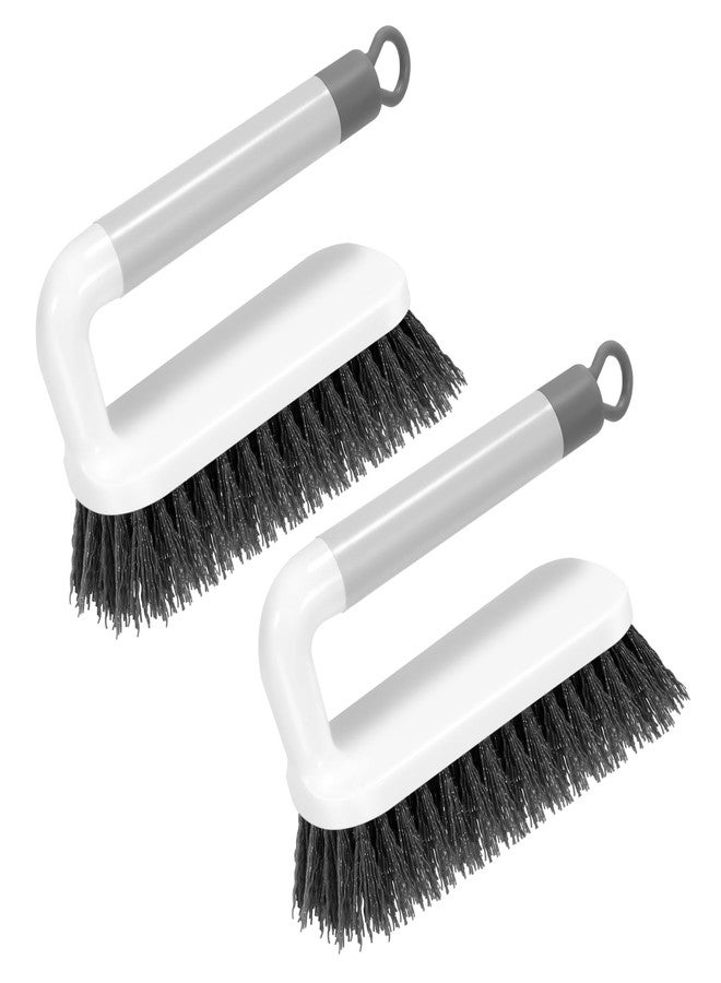 SetSail Scrub Brush, Small Cleaning Brushes with Handle, Comfort Grip Shower Scrubber for Cleaning Bathroom, Tub, Kitchen, Sink, Floor, Carpet, 2 Pack (Grey) - Image 1