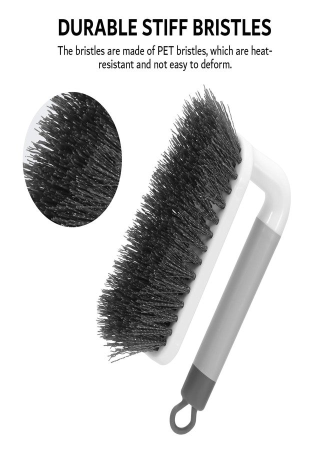 SetSail Scrub Brush, Small Cleaning Brushes with Handle, Comfort Grip Shower Scrubber for Cleaning Bathroom, Tub, Kitchen, Sink, Floor, Carpet, 2 Pack (Grey) - Image 4