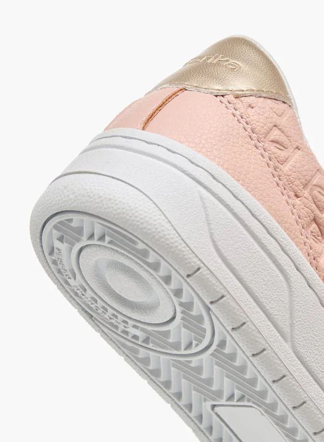 Paprika Women's Monogram Embossed Sneakers With Lace-Up Closure