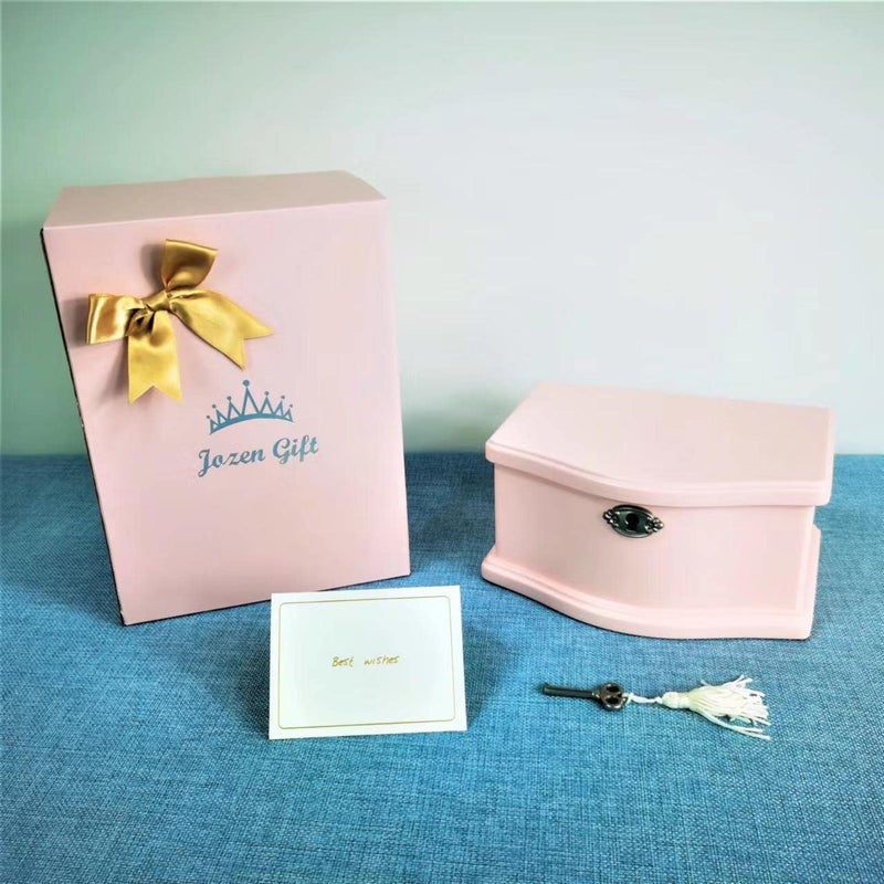 Jozen Gift Medium Pink Ballerina Musical Jewelry Box with Mirror and Lock for Girls,Pink Kid's Jewelry Storage Music Chest,Gifts for Christmas,New Year and All Hoidays - Image 3