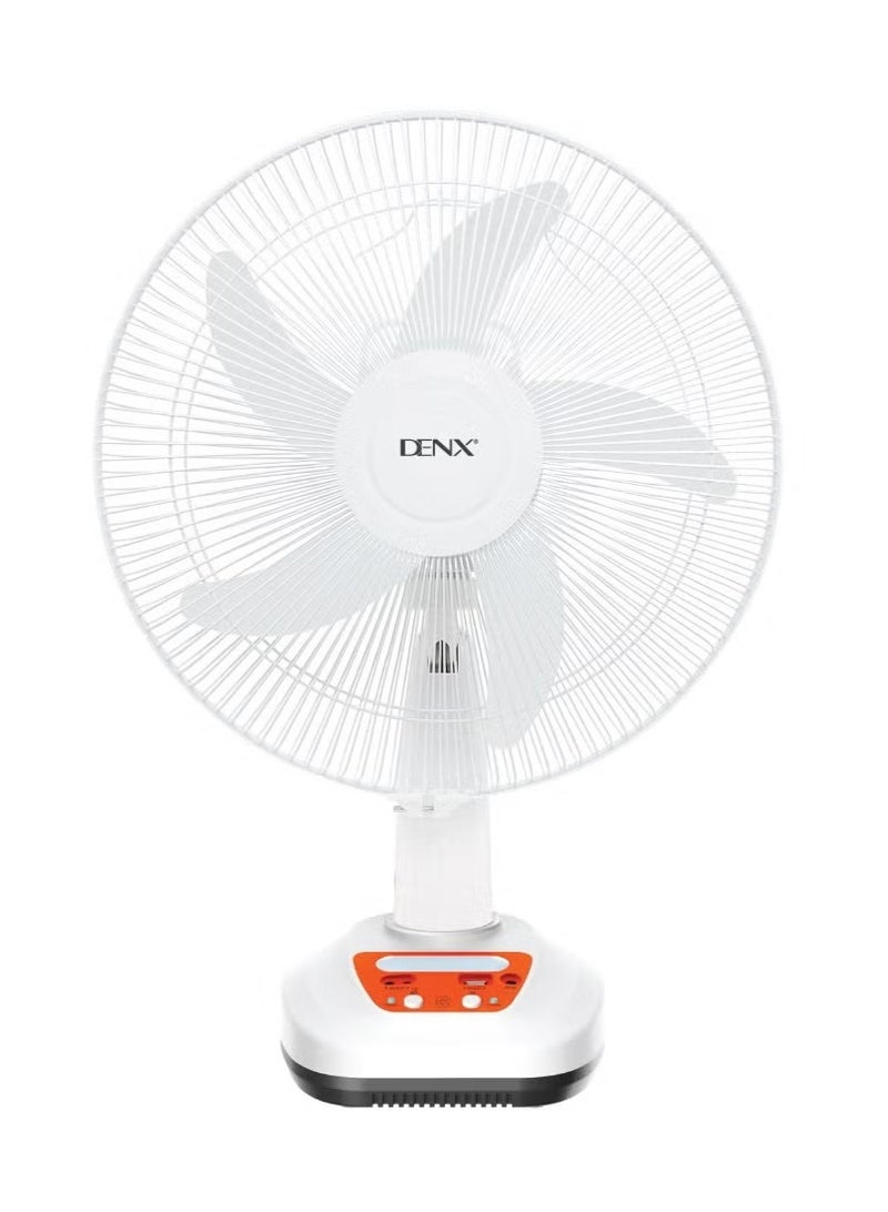 Denx 5-blade solar-powered electric table fan with 2 speeds, 16-inch electric desk fan DX2615 - Image 2