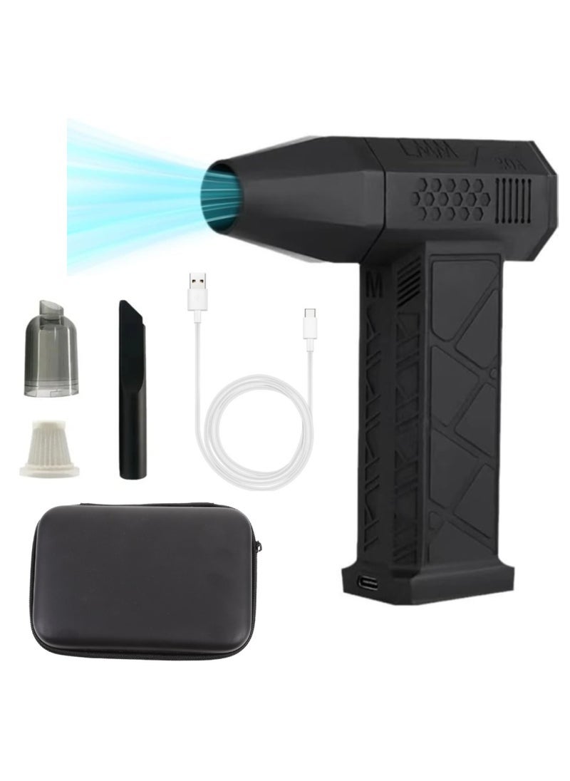 TIGER Compressed Air Duster Dust Blower Jet Dry Mini Blower With Overheating Protection130,000 RPM Air Blower Super Fan Turbo Powered Portable Turbo Fan Vacuum Cleaner Portable Blower Violent Fan Electric Cordless Car Dryer With Carrying Case - Image 1