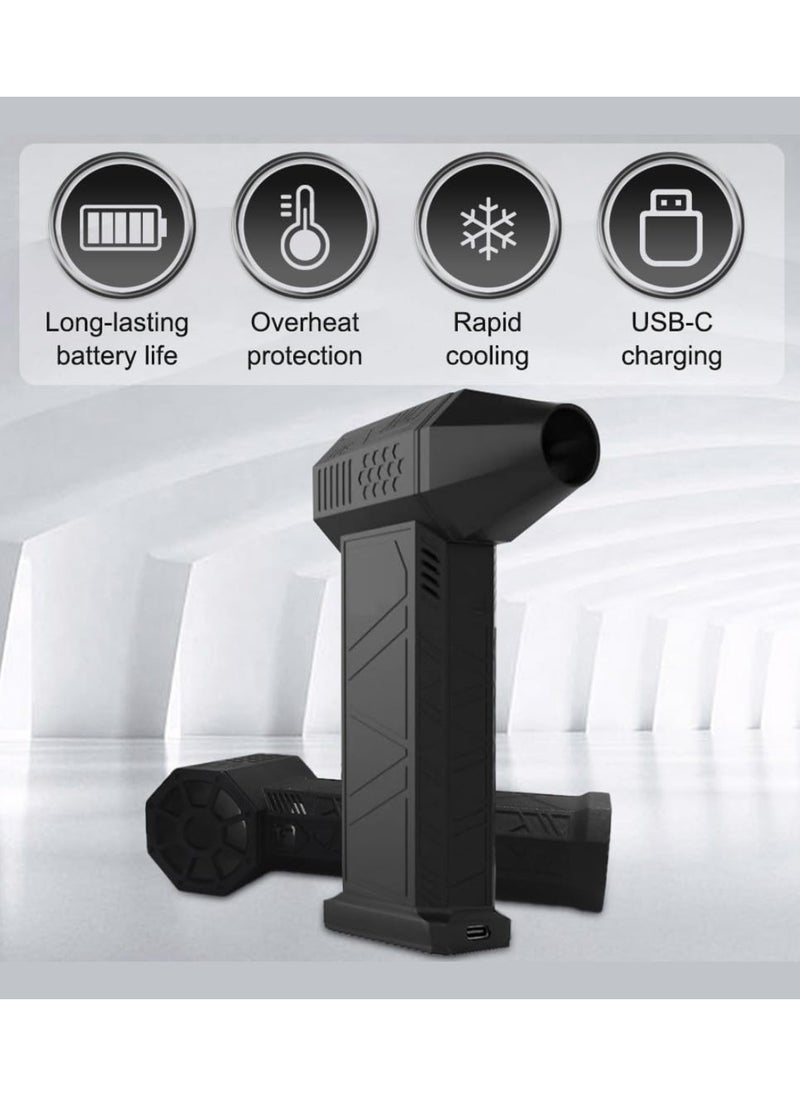 TIGER Compressed Air Duster Dust Blower Jet Dry Mini Blower With Overheating Protection130,000 RPM Air Blower Super Fan Turbo Powered Portable Turbo Fan Vacuum Cleaner Portable Blower Violent Fan Electric Cordless Car Dryer With Carrying Case - Image 5