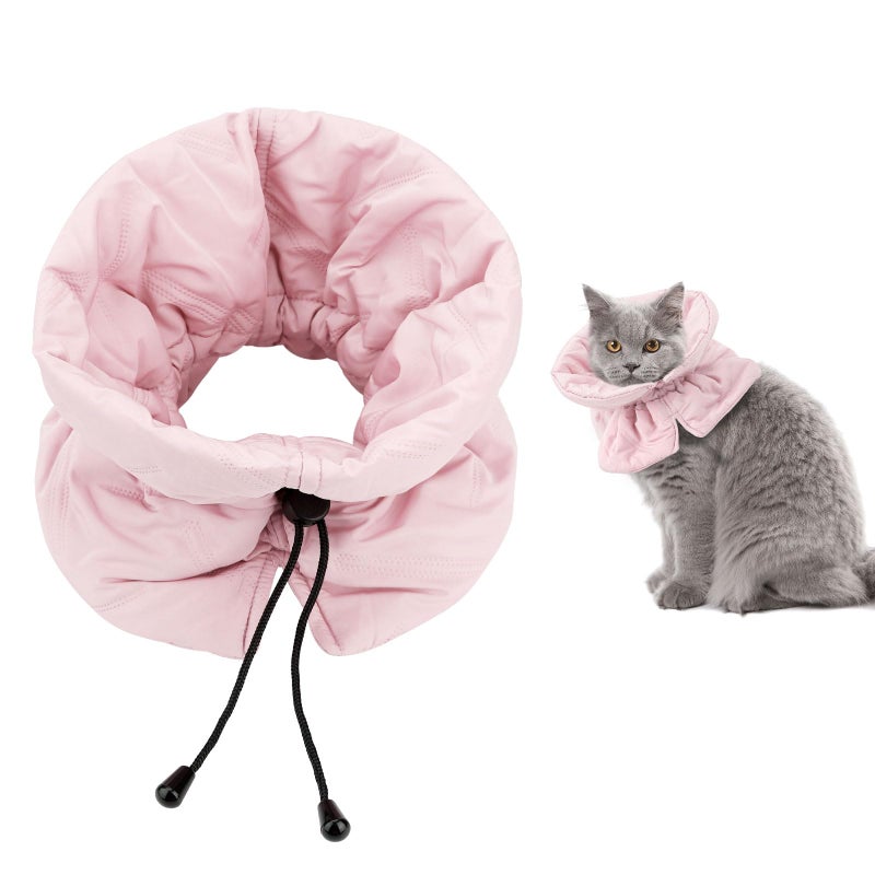 XIHIRCD Cat Cone Collar, Soft Adjustable Kitten Recovery Collar for After Surgery Lightweight Puppy Pet Elizabethan Cones to Stop Licking Wound Protective Dog Neck Cover (Pink) - Image 1