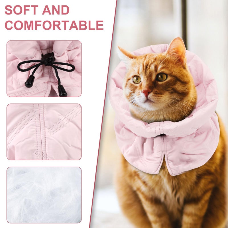 XIHIRCD Cat Cone Collar, Soft Adjustable Kitten Recovery Collar for After Surgery Lightweight Puppy Pet Elizabethan Cones to Stop Licking Wound Protective Dog Neck Cover (Pink) - Image 3
