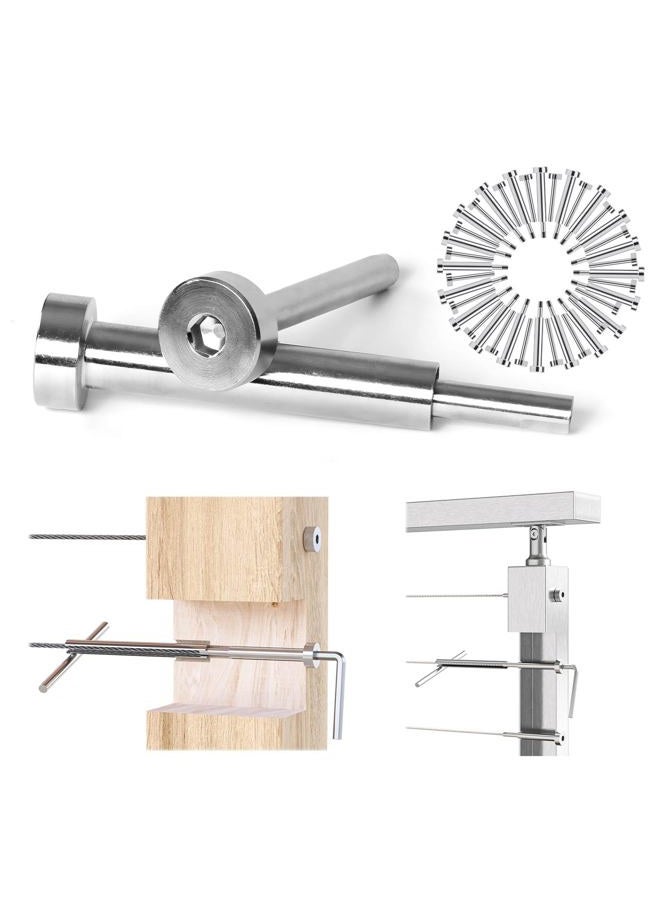 Muzata Cable Railing kit completely Invisible 1/8" 20 Pairs upgraded patent Turnbuckle Swage Threaded Stud Fitting Receiver Terminal hidden for 3”-6” Wood & Metal Post CR26, CA3 CV1 - Image 1