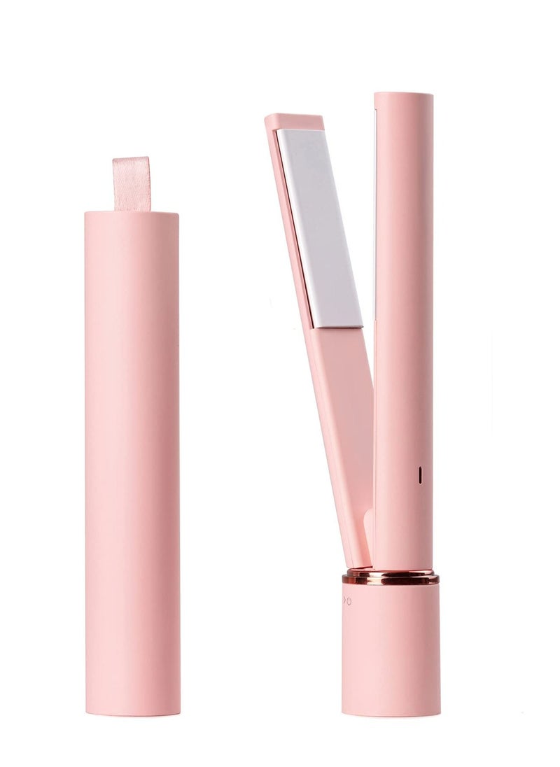 KASTWAVE Mini Hair Straightener Mini Portable Flat Iron Travel Size Small Flat Irons Curling Iron for Short Hair 2 in 1 Pink Portable Flat Iron for Bangs  - Image 1