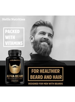 Hollis Nutrition ALPHA BEARD Growth Vitamins | Biotin 10K MCG, Collagen, Keratin, OptiMSM®, goMCT®, BioPerine® | Beard and Hair Growth Supplement for Men | Regrow Stronger, Thicker, Healthier Facial Hair  - Image 4