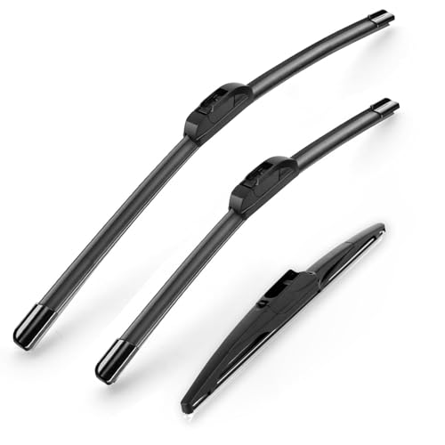 Halero 241912 Windshield Wiper Blades Premium AllSeason Durable and Quiet Silicone Wiper Blade Fit for Dodge Journey 20092022 JU Hook Set of 3