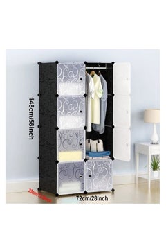 Generic Storage Organizer Cabinet 
Closet Storage Shelves Plastic Storage cabinets cubes Shelving for Bedroom, Living Room, Office Portable Closet Clothes Storage. (8 cube black)  - Image 3