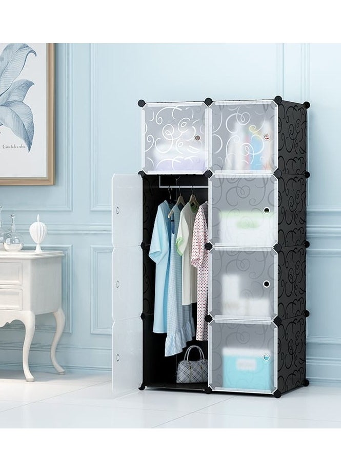 Generic Storage Organizer Cabinet 
Closet Storage Shelves Plastic Storage cabinets cubes Shelving for Bedroom, Living Room, Office Portable Closet Clothes Storage. (8 cube black)  - Image 4