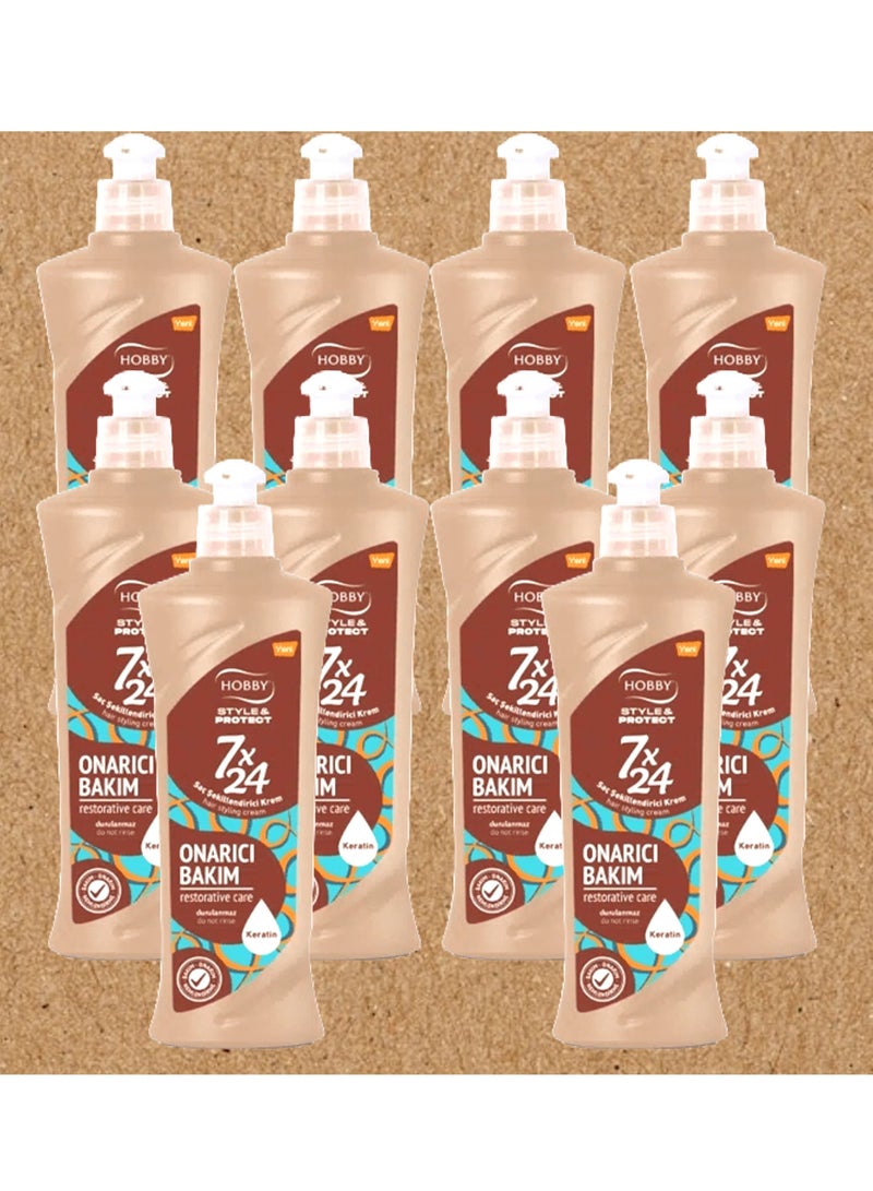 هوبي 10 قطع كريم 7 × 24 لشعرعناية الكيراتين 250 مل