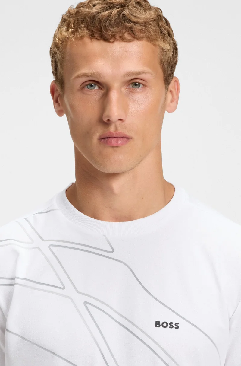 BOSS Active T-shirt in moisture-wicking stretch piqué
