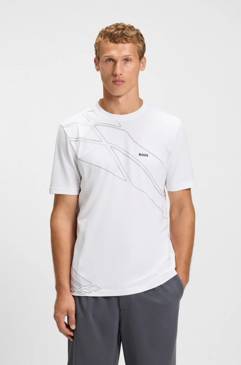 BOSS Active T-shirt in moisture-wicking stretch piqué