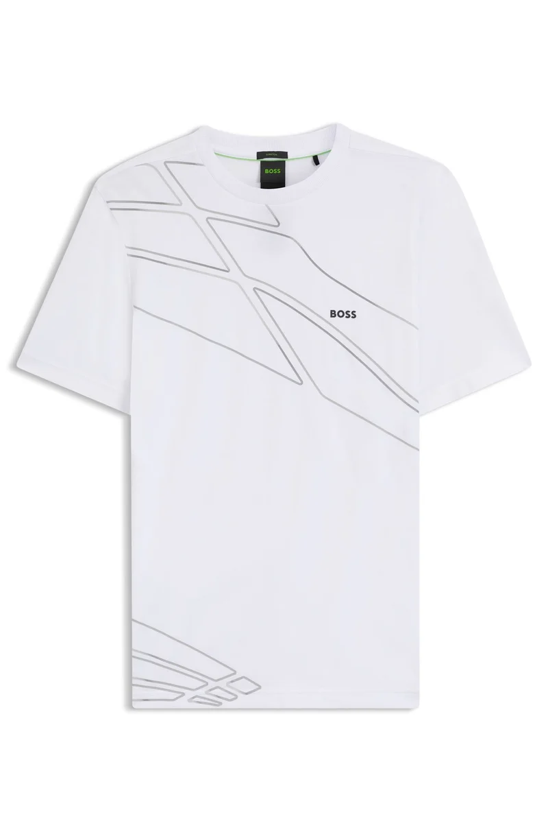 BOSS White Active T-shirt in moisture-wicking stretch piqué for Men | Best Price UAE