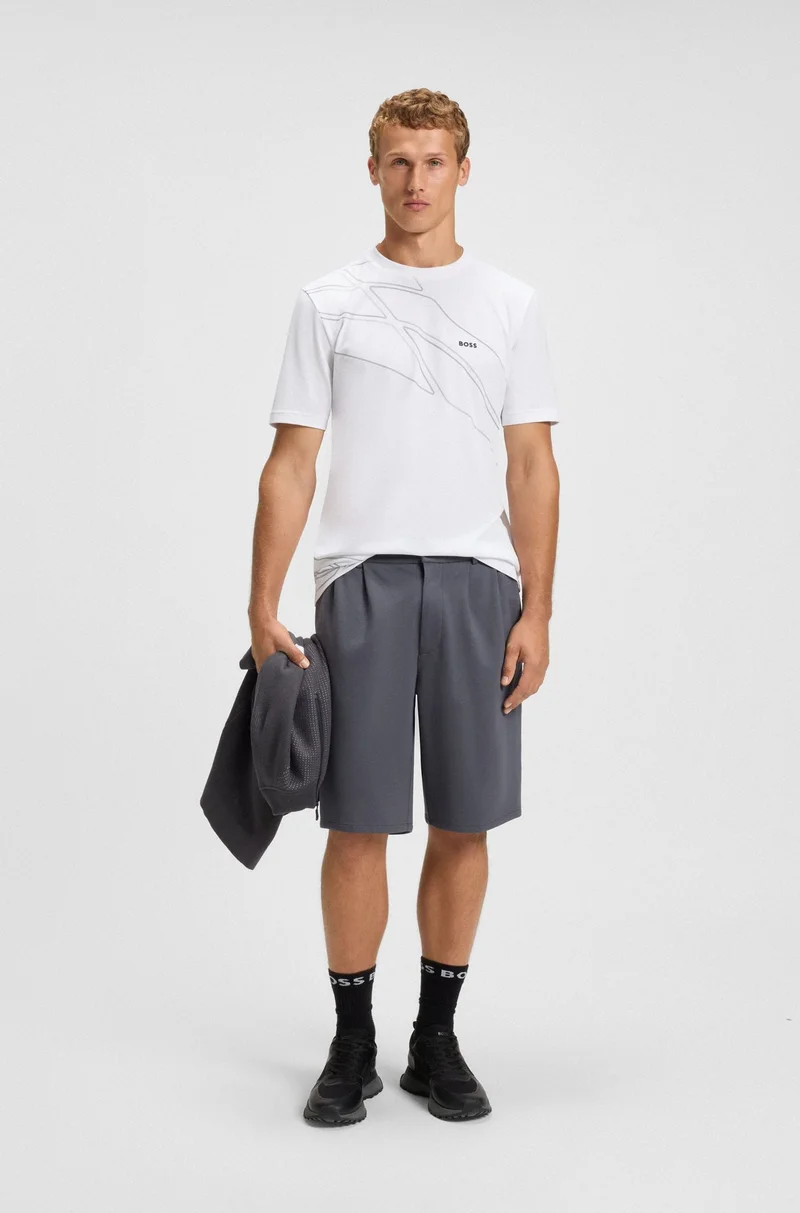 BOSS White Active T-shirt in moisture-wicking stretch piqué for Men | Best Price UAE