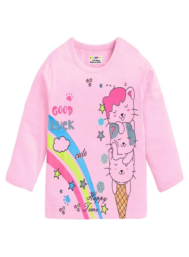 Kuchipoo Girls Regular Fit Full Sleeves Cotton T-Shirts (KUC-TSHRT-568K, 12-18 Months, Multi-Colored) - Image 4