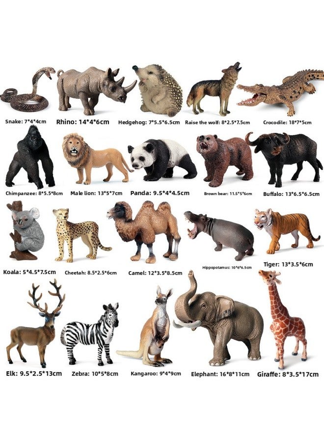 Simulation African Grassland Wildlife Model Set Lion Tiger Hedgehog Camel Crocodile Elephant Ornament Toy-Color:TZA0872 Mini Small Animal Sea, Land And Air 86 Suit - Image 3