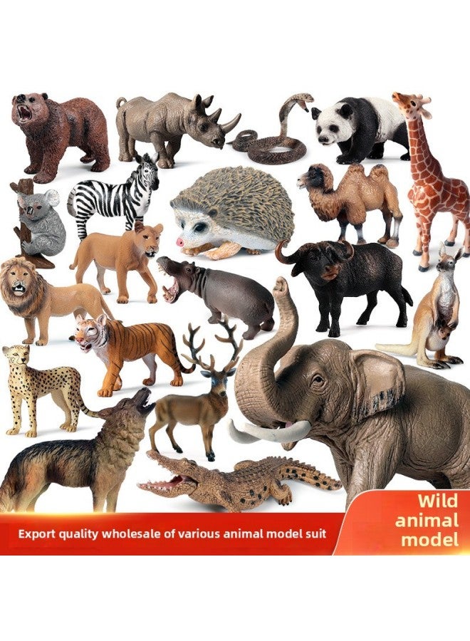 Simulation African Grassland Wildlife Model Set Lion Tiger Hedgehog Camel Crocodile Elephant Ornament Toy-Color:TZA0872 Mini Small Animal Sea, Land And Air 86 Suit - Image 2