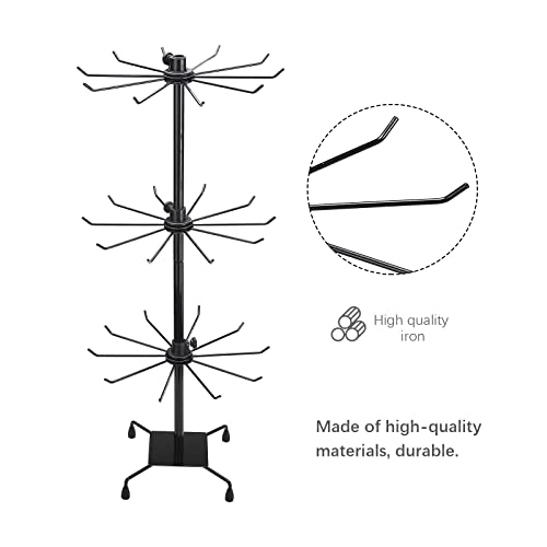 Firlar Rotating Jewelry Display Holder, 3 Tier Rotating Necklace Holder Rack Fashion Counter Jewelry Tree Stand Display Organizer for Necklaces, Bracelets, Earrings, Ring - Image 2