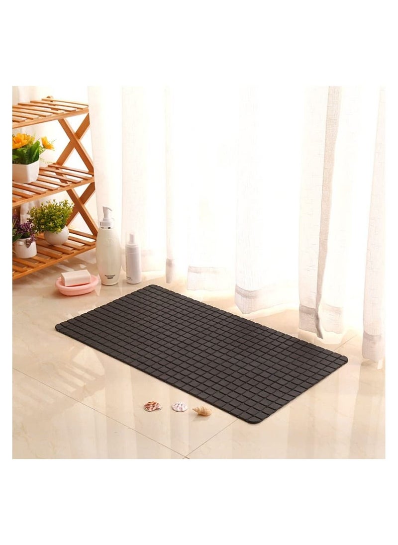 Bathlux - Bathtub Mat Non Slip Shower Mat - 31.5 x 14 Inch/ 78 x 35 cm Long Rubber Shower Tub Mat, Safety Bathtub Mats with Suction Cups and Drain Holes, Machine Washable, Black - Image 1