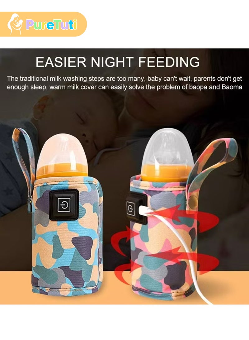 PureTuti USB Portable Milk Warmer Bag Blue Fast Bottle Heater with USB Cable for Travel Car Use Gentle Warmth Temperature Maintenance Everyday Use - Image 5