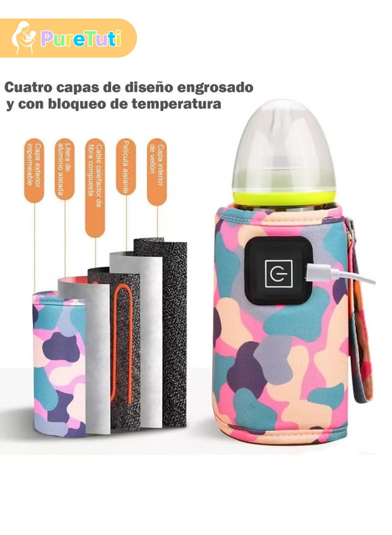 PureTuti USB Portable Milk Warmer Bag Blue Fast Bottle Heater with USB Cable for Travel Car Use Gentle Warmth Temperature Maintenance Everyday Use - Image 4
