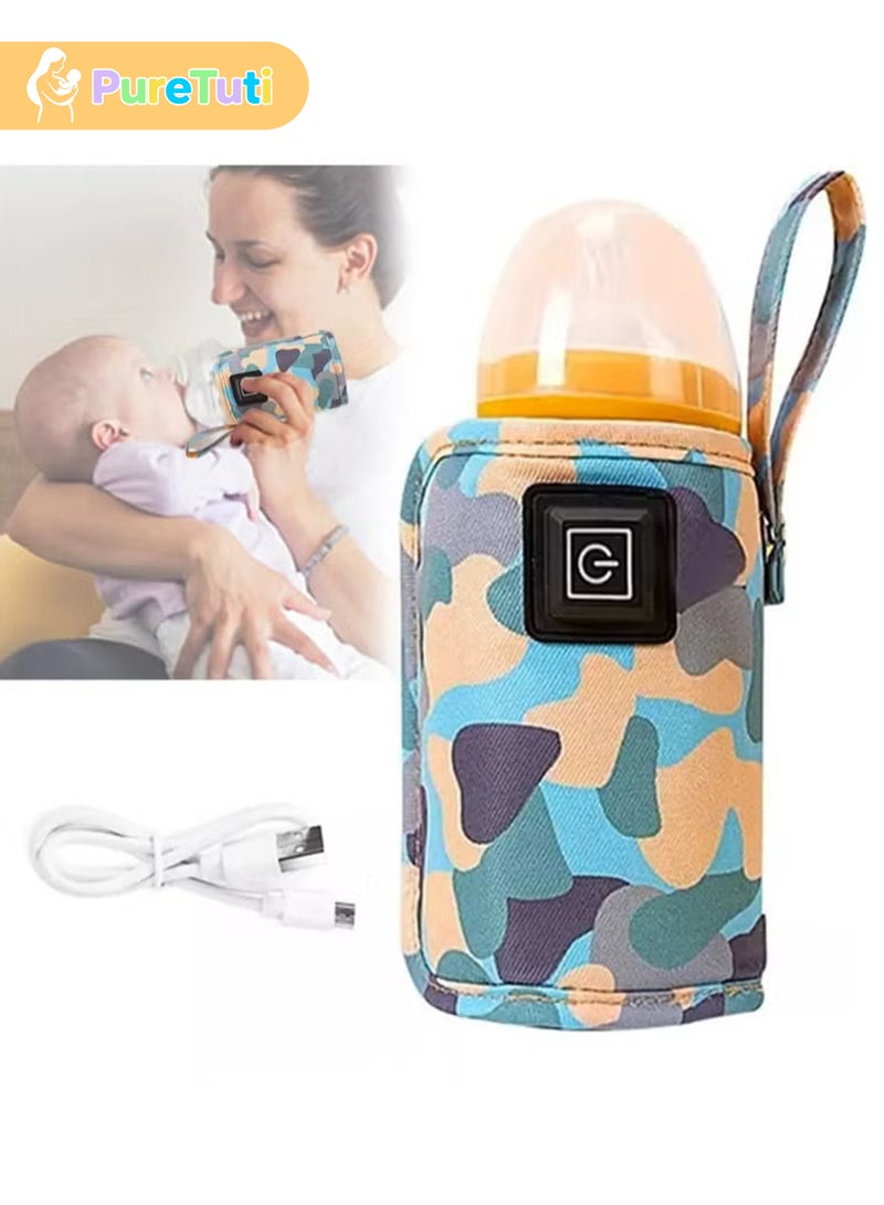 PureTuti USB Portable Milk Warmer Bag Blue Fast Bottle Heater with USB Cable for Travel Car Use Gentle Warmth Temperature Maintenance Everyday Use - Image 3