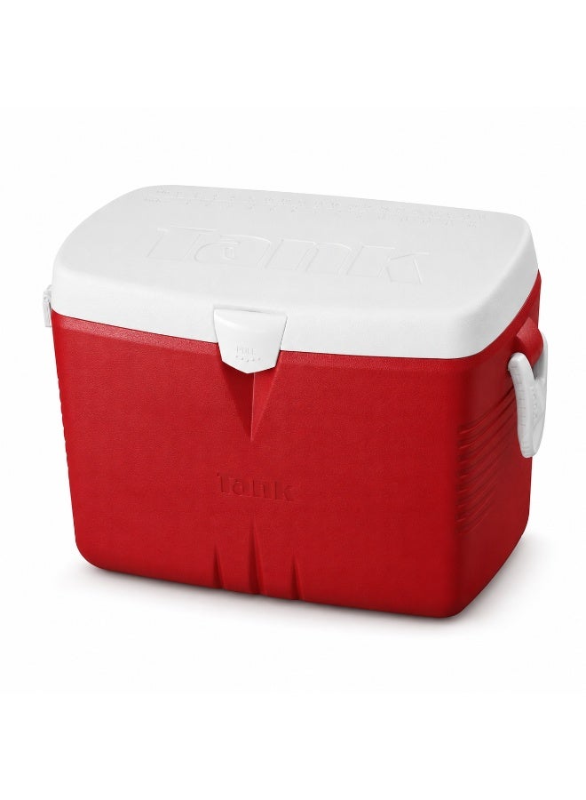 Tank Super Cool Ice Box Cooler, 45 Liters (11.8 Gallons) Capacity for Beach, Camping and Picnics - Red - Image 1